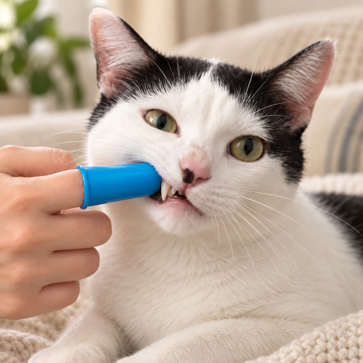 4 Pack Cat Finger Toothbrush Set