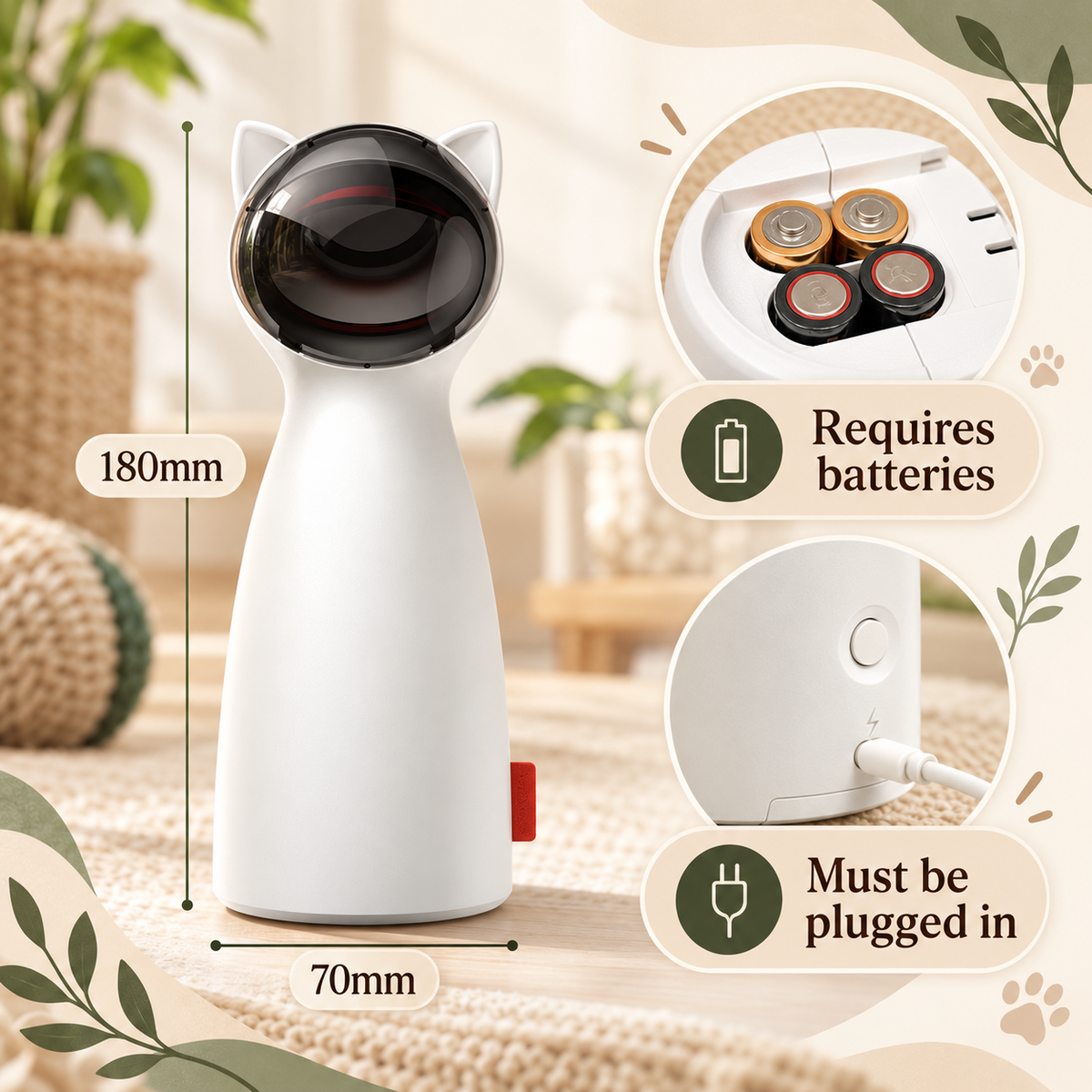 Smart Automatic Laser Toy for Cats – Timer & Remote